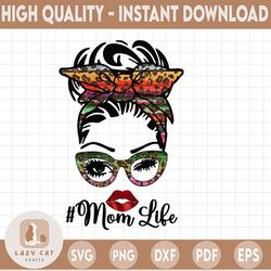 MOM LIFE Leopard PNG, Transfers png designs, designs for sublimation, Mom Tie Dye Leopard Background png