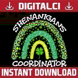 shenanigans coordinator st patrick's day png sublimation designs
