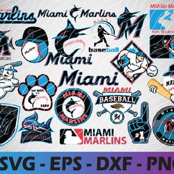 Miami Marlins bundle logo, svg, png, eps, dxf 2