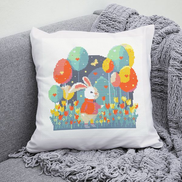 9 Easter bunny with balloons cross stitch pattern.jpg