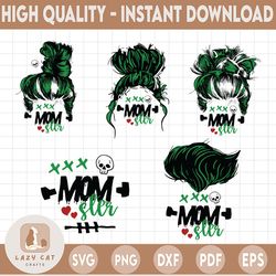 Momster SVG sublimation designs file for cricut, Mom SVG, Mom skull messy bun svg, Halloween svg, Spooky svg, Digital Do