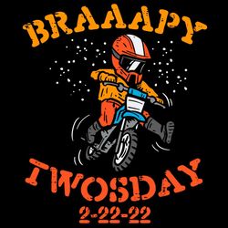 Motocross Braaapy Twosday 22222 Svg, Tuesday February 2nd Svg, Unicorn Svg