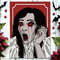 Gothic horror art print with Bloody Mary by Anastasia in red