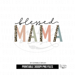 Half Leopard Boho Blessed Mama Sublimation PNG design