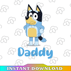 bluey dad for daddy svg, bluey dad svg, blue heeler cartoon dog family, kawaii dog svg, doggy svg, funny bluey svg
