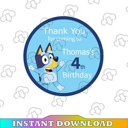 Personalised Bluey Svg, Custom Age and Name Birthday Gift Svg, Bluey Birthday Party Svg, Bluey Family Svg,