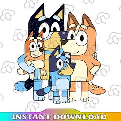 personalized name and age bluey birthday party png, custom name bluey,  bluey family png, birthday bluey ,