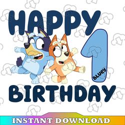 Bluey and Bingo Personalized Name and Age Birthday Svg, Bluey Family Svg, Birthday Bluey Svg