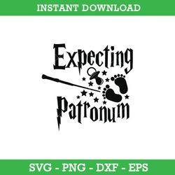 Expecting Patronum SVG, Harry Potter SVG, Magic Wand SVG, Instant Download
