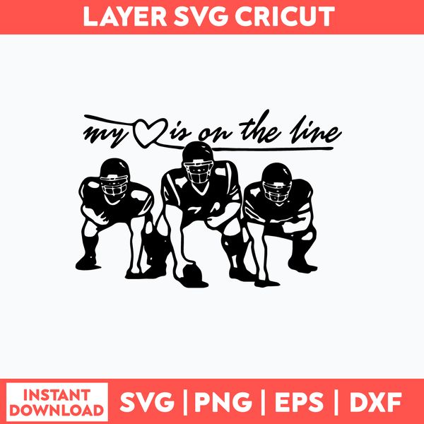 My Heart Is On The Line Svg, Baseball Svg, Png Dxf Eps file.jpg
