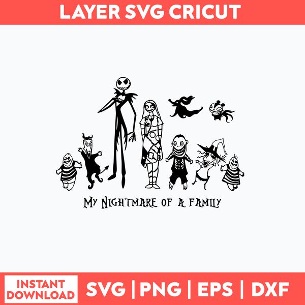 My Nightmare Of A Family Svg, Skellington And Sally Svg, Nightmare Svg, Png Dxf Eps File.jpg