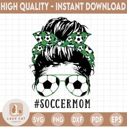 Soccer mom png, football skull png files, sublimation designs downloads mom, sport mom svg  funny png, hair bandana Sung