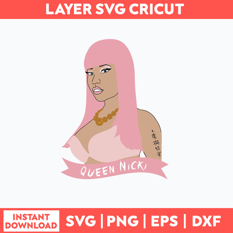 Nicki Minaj Svg, Rapper Nicki Minaj Svg, Girl Rapper Svg, Celebrity Rapper Svg, Png Dxf Eps File.jpg