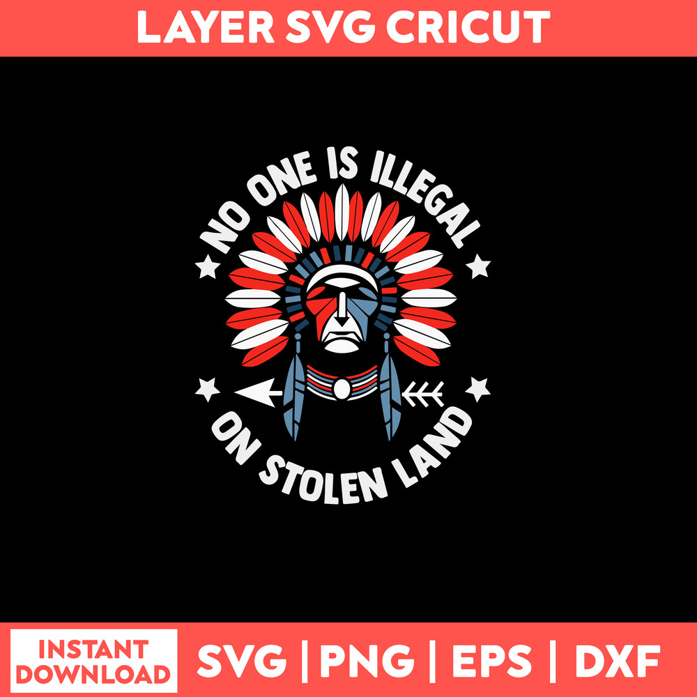 No One Is Illegal On Stolen Land Svg, Png Dxf Eps Digital File.jpg