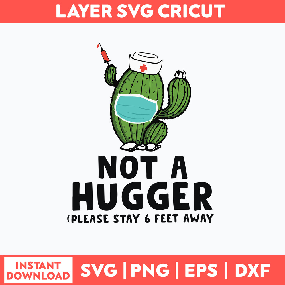 Not A Hugger Face Mask Svg, Cactus Svg, Png Dxf EpsFile.jpg
