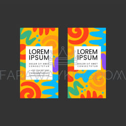 abstract business card minimal childish shapes vector set