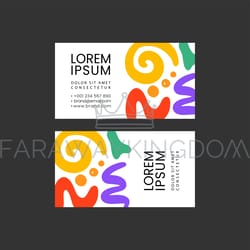 abstract business card template minimal childish shapes set