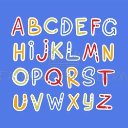 alphabet colorful collection handwriting contour letters