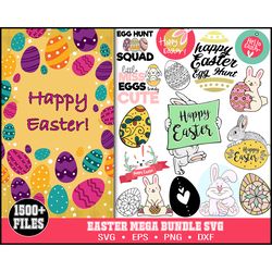 1000 Happy Easter Bundle Svg,Easter Svg,Bunny Svg,Easter Monogram Svg,Easter Egg Hunt Svg,Happy Easter,My First Easter S