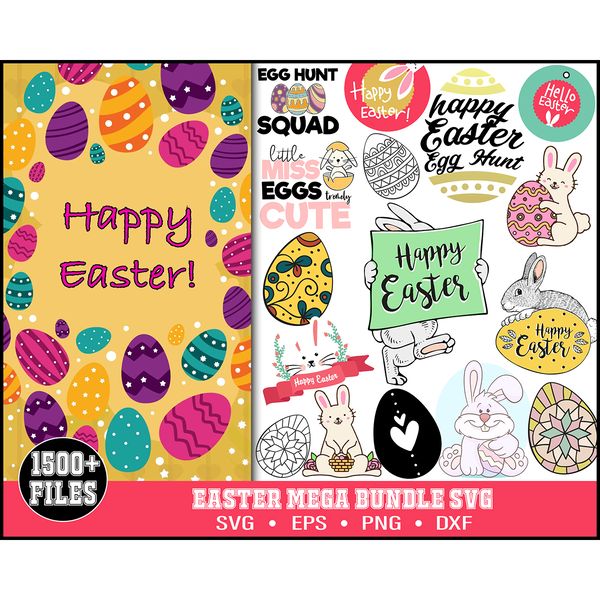 1000 Happy Easter Bundle Svg,Easter Svg,Bunny Svg,Easter Monogram Svg,Easter Egg Hunt Svg,Happy Easter,My First Easter Svg,Cut Files.jpg