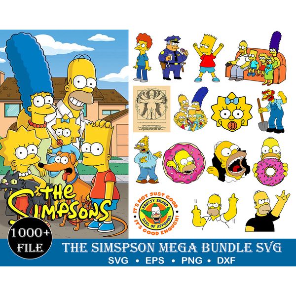 1000 The simpsons svg, Bart simpsons svg, Lisa Simpson svg, Homer simpsons svg, Maggie, for Cricut, Silhouette, svg, dxf png.jpg