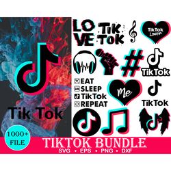 1000 Tik Tok SVG, Tik Tok SVG Bundle, Tiktok Logo, Tiktok Symbol, Tiktok Icon, Tik Tok Tshirt Design, Tiktok Svg, Social