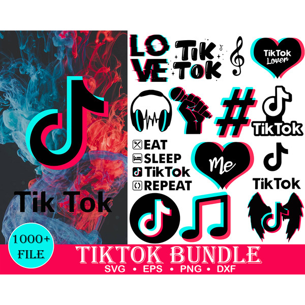 1000 Tik Tok SVG, Tik Tok SVG Bundle, Tiktok Logo, Tiktok Symbol, Tiktok Icon, Tik Tok Tshirt Design, Tiktok Svg, Social Media Svg Instant Download.jpg