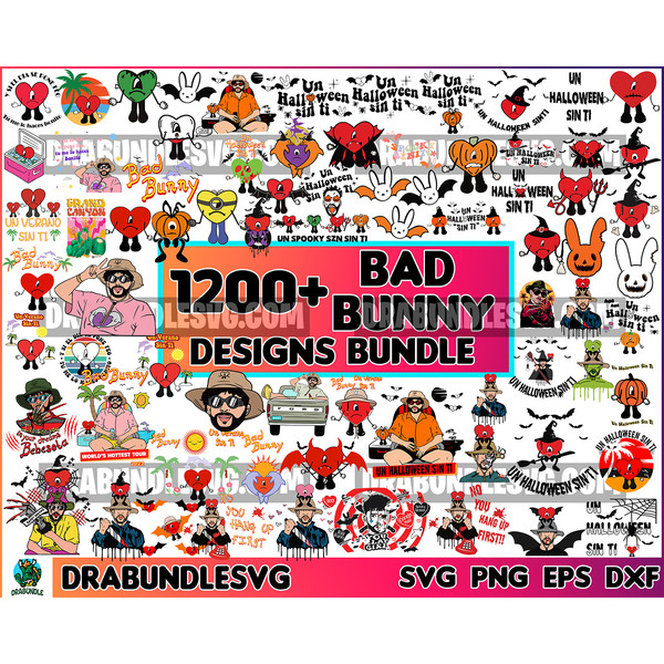 1200 Bad Bunny svg, El Conejo Malo svg, Bundle Layered SVG Bad Bunny YHLQMDLG, Cartoon Bunny svg Instant Download.jpg