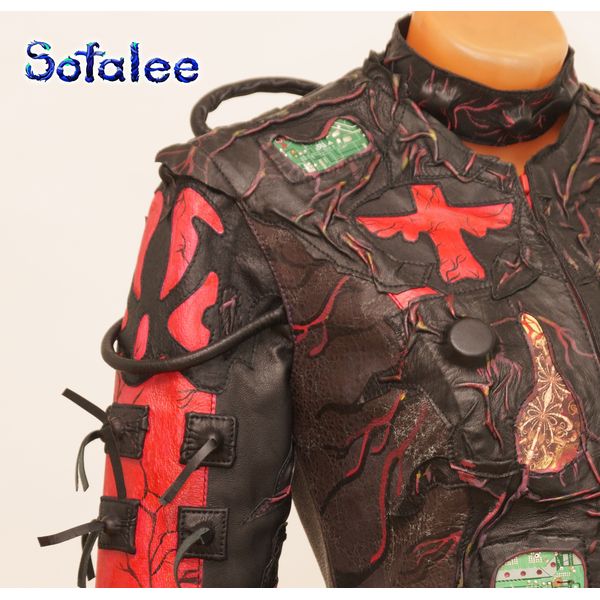 genuine leather exclusive handmade  jacket cyberpunk style for women's.jpg