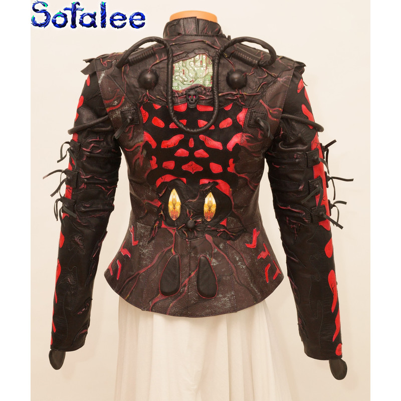 Ladies jacket exclusive handmade skull cyberpunk style.jpg