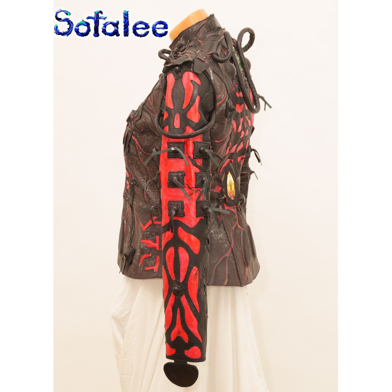 Short women's jacket handmade good, cyberpunk style .jpg