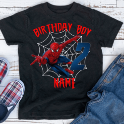 SpiderMan Birthday Family custom shirts. Spiderman Birthday T-shirts. Spiderman Birthday T-shirts