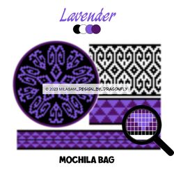 PATTERN: Tapestry crochet bag / wayuu mochila bag / Lavender 841