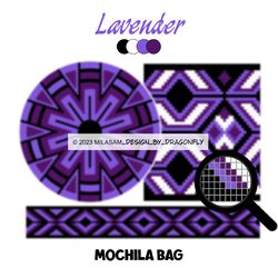 PATTERN: Tapestry crochet bag / wayuu mochila bag / Lavender 842