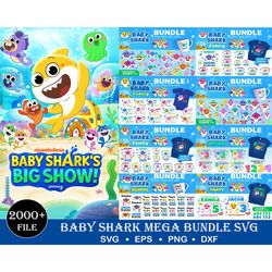 2000 Baby Shark SVG Bundle, Baby Shark, Baby Shark Svg, Baby Shark Font, Baby Shark Png, Baby Shark Birthday, Baby Shark