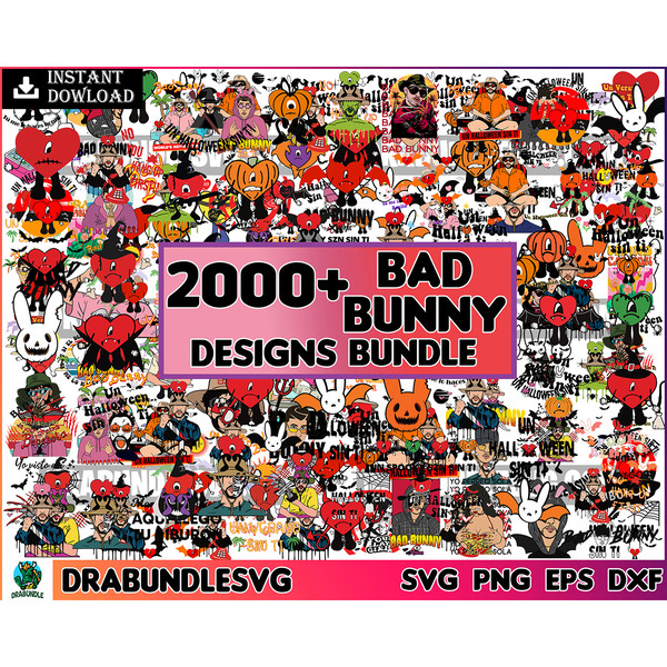 2000 Bad Bunny svg, El Conejo Malo svg, Bundle Layered SVG Bad Bunny Bundle, Cartoon Bunny svg Instant Download.jpg