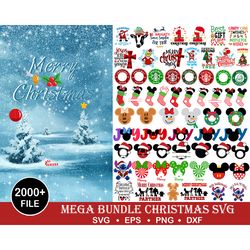 2000 Christmas Bundle svg, Merry Christmas svg, Christmas lights svg, christmas svg, snowman svg, Christmas santa svg, M