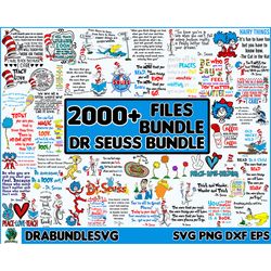 2000 Dr Seuss Svg Bundle, Cat In The Hat SVG, Dr Seuss Hat SVG,Green Eggs And Ham Svg, Dr Seuss for Teachers Svg, Lorax