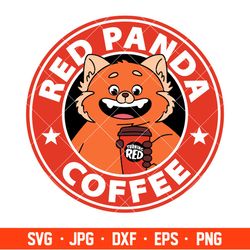 Red Panda Coffee Svg, Turning Red Svg, Starbucks Svg, Cold Cup Svg, Cricut, Silhouette Vector Cut File