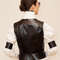 Exclusive women's vest genuine leather black colour handmade by Sofalee 001.jpg