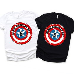 Captain America Birthday Family custom shirts. Captain America Birthday T-shirts. Avengers Birthday T-shirts.
