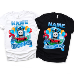 Thomas the Train Birthday Family custom shirts. Thomas the Train Birthday T-shirts. Thomas Birthday T-shirts. Read the D