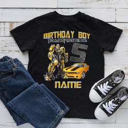 Transformers Bumblebee Birthday Family custom shirts. Transformers Birthday T-shirts. Bumblebee Birthday T-shirts.
