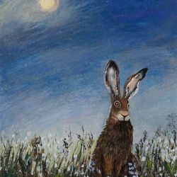 Rabbit original oil painting