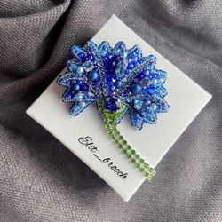 Cornflower brooch handmade