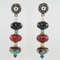 red-teal-earrings-lampwork-boro-glass-long-large-beaded-Swarovski-statement-earrings-jewelry