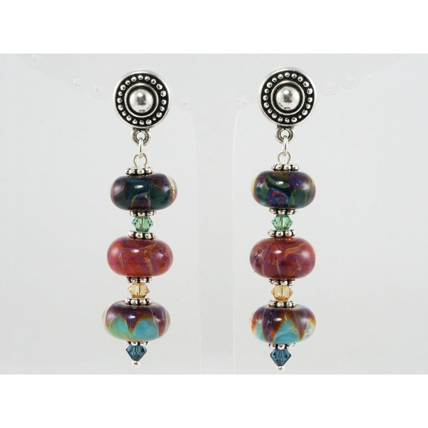 cherry-red-burgundy-marsala-ruby-red-teal-turquoise-marine-blue-purple-lampwork-boro-glass-large-bead-earrings-jewelry
