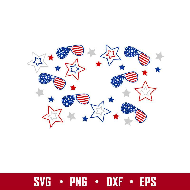 4th of July Sunglasses Full Wrap, 4th of July Sunglasses Full Wrap Svg, Starbucks Svg, Coffee Ring Svg, Cold Cup Svg, Cricut Svg, Dxf, Png, Eps File.jpg