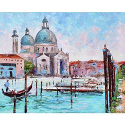 Venice Painting Italy Original Wall Art Venice Morning Original Oil Painting on Canvas by 16x20 inch
