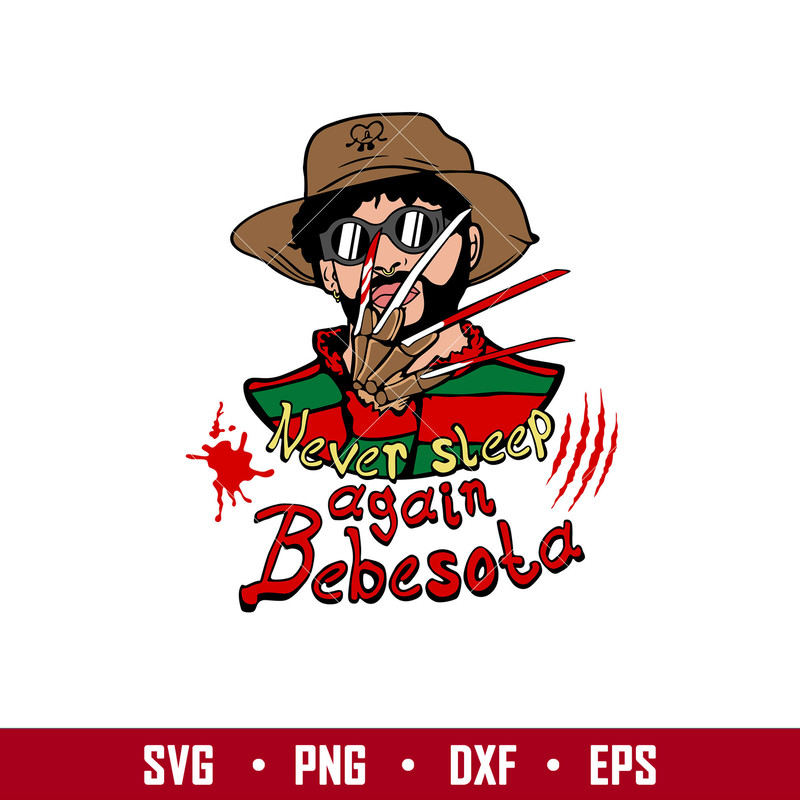 Bad Bunny Freddy Krueger, Bad Bunny Freddy Krueger svg, Bad Bunny Halloween svg, png, dxf, eps file.jpg